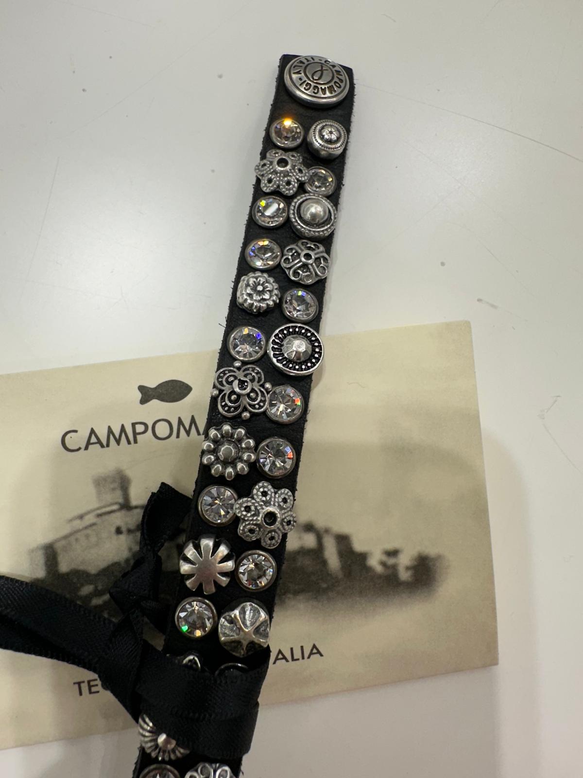 Campomaggi SATURNO bracelet black with silver studs